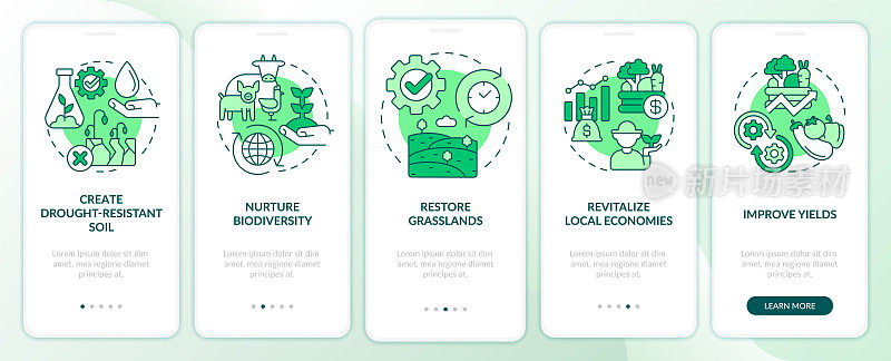 Shift to regenerative culture green onboarding mobile app screen